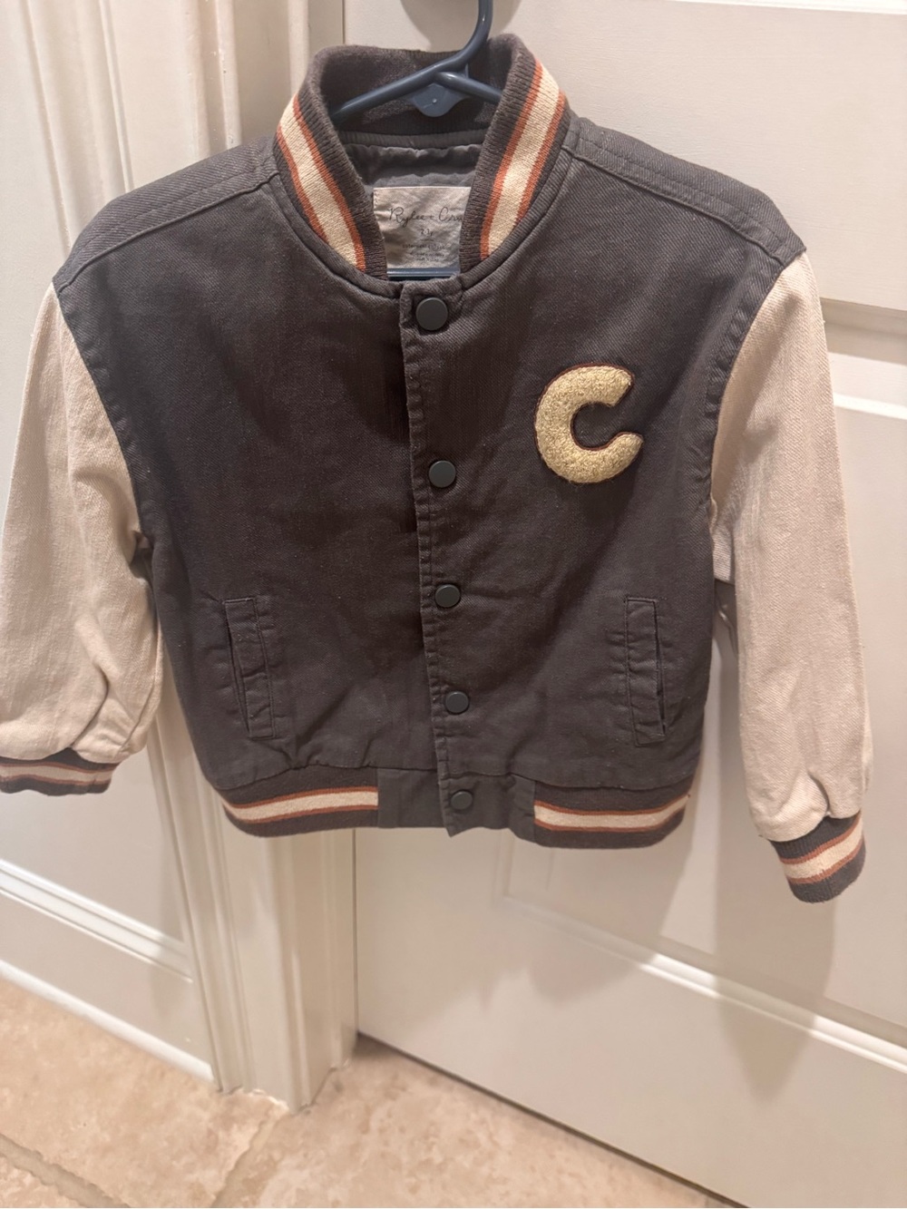 Toddler Boys C Letter Jacket by Rylee + Cru. Size 2-3y.